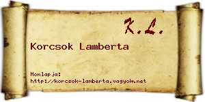 Korcsok Lamberta névjegykártya